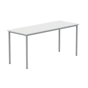 Astin Rectangular Multipurpose Table 1600x600x730mm Arctic White/Silver KF77741