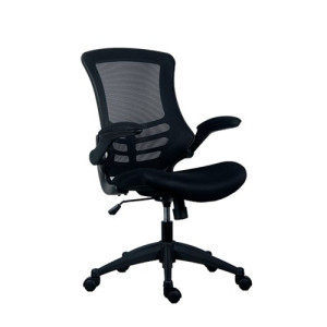 Jemini Jaya Mesh Back Chair with Folding Arms 680x670x1070mm Black KF77784
