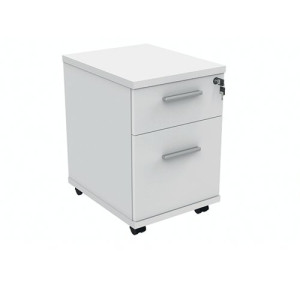 Polaris 2 Drawer Mobile Under Desk Pedestal 404x500x595mm Arctic White KF77886