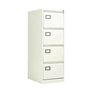 Jemini 4 Drawer Filing Cabinet Lockable 470x622x1321mm White KF78708