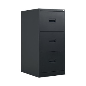 Talos 3 Drawer Filing Cabinet 465x620x1000mm Black KF78766