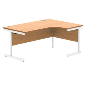 Astin Radial Right Hand SU Cantilever Desk 1600x1200x730mm Norwegian Beech/Arctic White KF824114