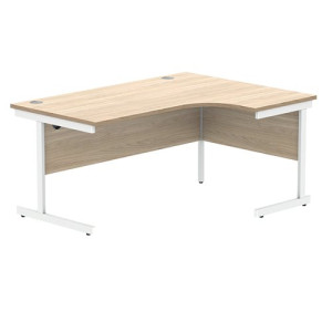 Astin Radial Right Hand SU Cantilever Desk 1600x1200x730mm Canadian Oak/Arctic White KF824152