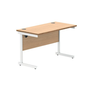 Astin Rectangular Single Upright Cantilever Desk 1200x600x730 Norwegian Beech/Arctic White KF824305