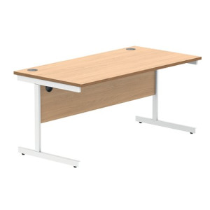 Astin Rectangular Single Upright Cantilever Desk 1600x800x730 Norwegian Beech/Arctic White KF824350