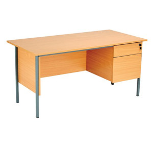 Serrion 4 Leg Desk 2 Drawer Pedestal 1500x750x725mm Ellmau Beech KF882390