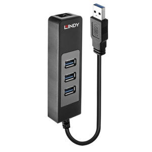Lindy USB 3.0 Hub and Gigabit Ethernet Converter 43176