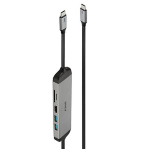 Lindy DST-Micro 140 USB-C Laptop Micro Docking Station with 4K Support 1.4m 60W Charging Cable 43326