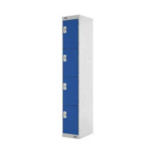 Four Compartment Locker 300x450x1800mm Blue Door MC00055