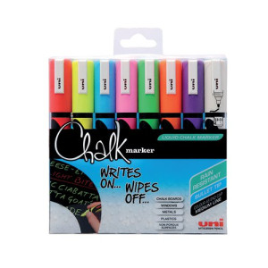 Uni-Ball UniChalk Chalk Marker Medium Assorted (Pack of 8) 153494341