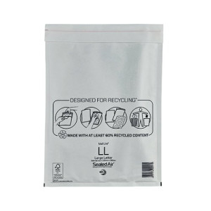 Mail Lite Bubble Lined Postal Bag Size LL 230x330mm White (Pack of 50) MAIL LITE LL