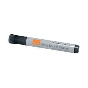 Nobo Glass Whiteboard Marker Black (Pack of 4) 1905322