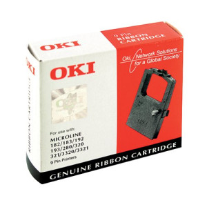 Oki Fabric Ribbon Cassette For Microline 182/183/192/193/280/320/3320/3321 Black 09002303