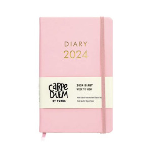 Pukka Pad Carpe Diem 2024 Diary Softcover 130x210mm Pink 9807-CD