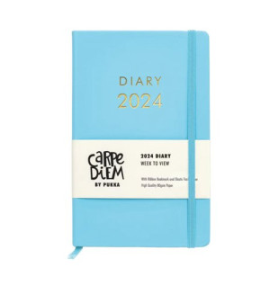 Pukka Pad Carpe Diem 2024 Diary Softcover 130x210mm Blue 9808-CD