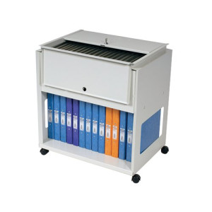 Rotadex Standard Universal Filing Trolley with Locking Lid Grey RT501S