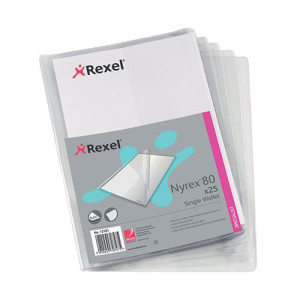 Rexel Nyrex Single Wallet A4 Clear (Pack of 25) 12181