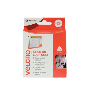 Velcro Stick On Coins Loop Only 19mm White (Pack of 125) VEL-EC60232