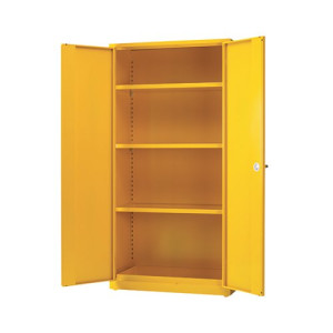 Hazardous Substance Storage Cabinet 72x36x18 inch c/w 3 Shelf Yellow 188736