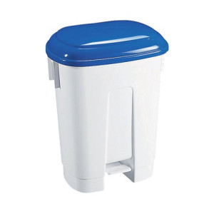 Derby Plastic Pedal Bin 30 Litre White/Blue 348022