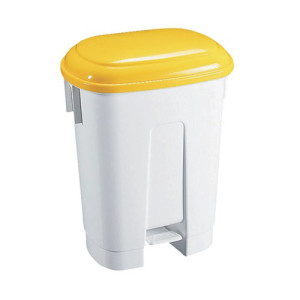 Derby Plastic Pedal Bin 30 Litre White/Yellow 348023