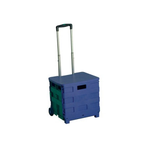 Folding Container Trolley with Lid Blue /Green 379531