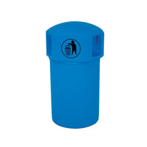 VFM Spacebin Hooded Plastic/Galvinised Liner Tidyman 145L Blue 394238