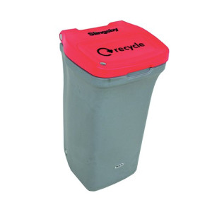 VFM Designer Wheelie Bin Recycling No Lock 90 Litre Red 415719