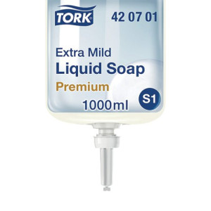 Tork Extra Mild Liquid Soap Refill S1 Non Perfumed 1 Litre (Pack of 6) 420701