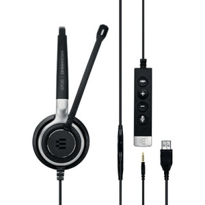 Epos Impact SC 665 USB Wired Binaural Headset 3.5mm Connector Black/Grey 1000645
