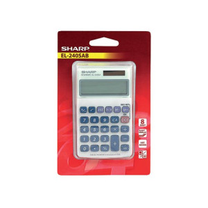 Sharp Silver 8-Digit Hand Held Pocket Calculator EL240SAB