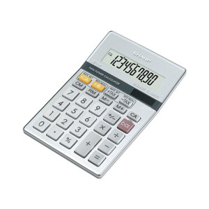 Sharp Silver 10-Digit Semi-Desktop Calculator EL-331ER