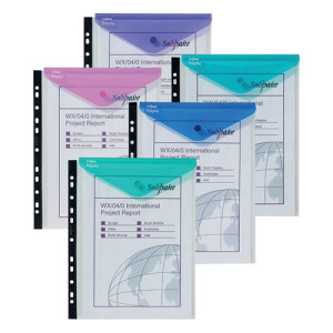 Snopake Polyfile Ring Binder Wallet A4 Assorted (Pack of 5) 15695