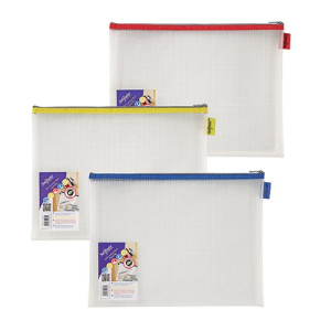 Snopake EVA Mesh Zippa-Bag 275 x 360mm Assorted (Pack of 3) 15819