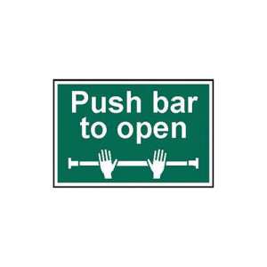 Spectrum Safety Sign Push Bar To Open PVC 300x200mm 1523
