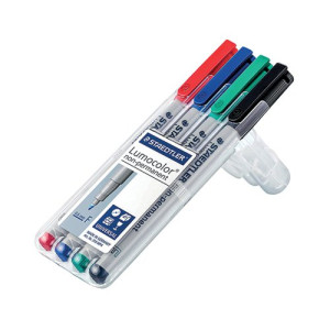 Staedtler Lumocolour Non-Permanent Fine Assorted (Pack of 4) 316-WP4