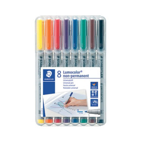Staedtler Lumocolour Non-Permanent Medium Assorted (Pack of 8) 315-WP8