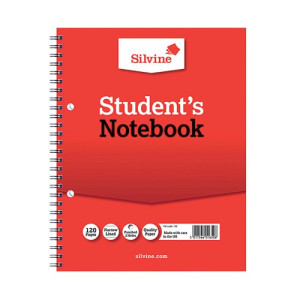 Silvine Ruled Student Notebook 229x178mm 120 Pages (Pack of 12) 139