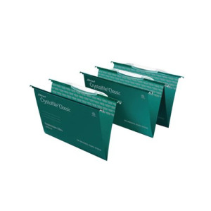 Rexel Crystalfile Classic Suspension File Foolscap Green (Pack of 50) 78046