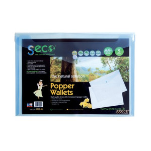 Stewart Superior Eco Biodegradable Wallet A4 Blue (Pack of 5) 30085-BU