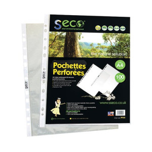 Stewart Superior Eco Punch Pocket Clear (Pack of 100) PP50