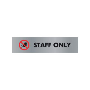 Acrylic Sign Staff Only Aluminium 190x45mm SR22365