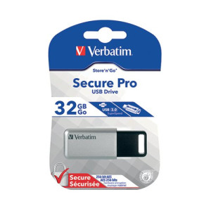 Verbatim Secure Pro USB 3.0 Flash Drive 32GB Silver/Black 98665