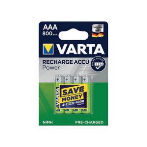 Varta AAA Rechargeable Accu Battery NiMH 800 Mah (Pack of 4) 56703101404