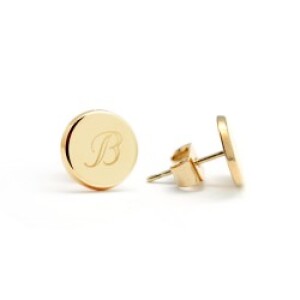 Boucles d'oreilles personnalisées - puces rondes - Plaqué or