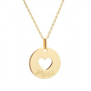 Collier personnalisé - Accroche coeur - Plaqué or