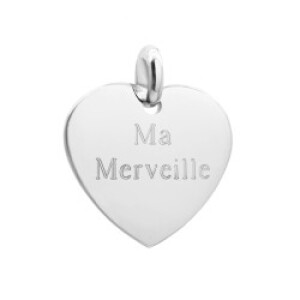 Pendentif personnalisé - Petit coeur - Argent