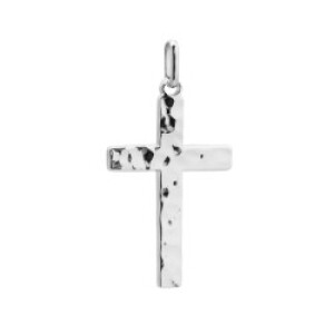 Pendentif personnalisé - croix martelée - Argent