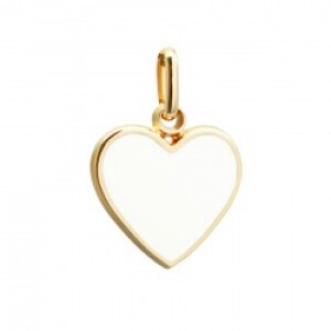 Pendentif personnalisé - coeur ivoire - Plaqué or