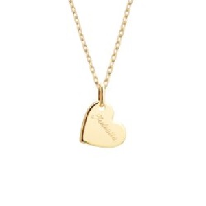 Collier chaine personnalisé - kids coeur - Plaqué or